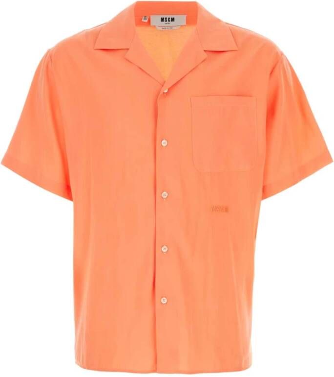 Msgm Short Sleeve Shirts Oranje Heren