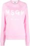 Msgm Groene Logo Print Sweatshirt Pink Dames - Thumbnail 1