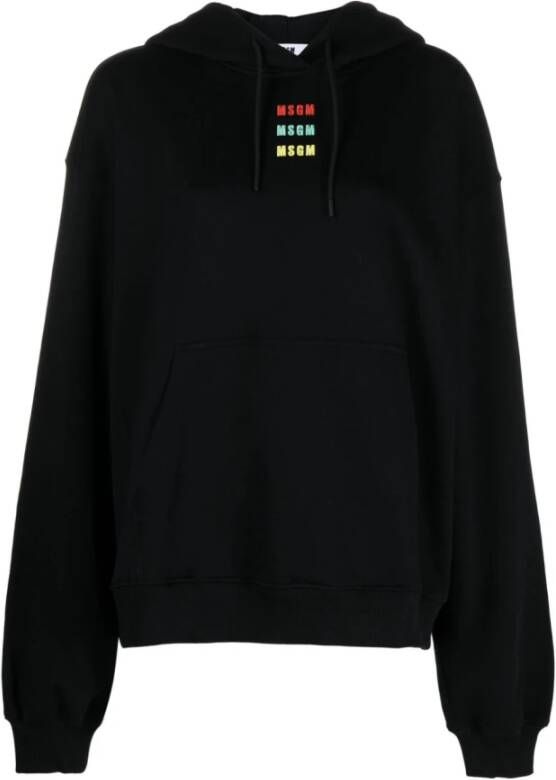 Msgm Zwarte Sweaters met Mini Logo Black Dames