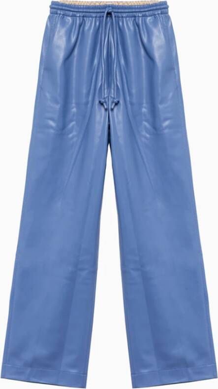 Nanushka Leren broeken Blauw Dames