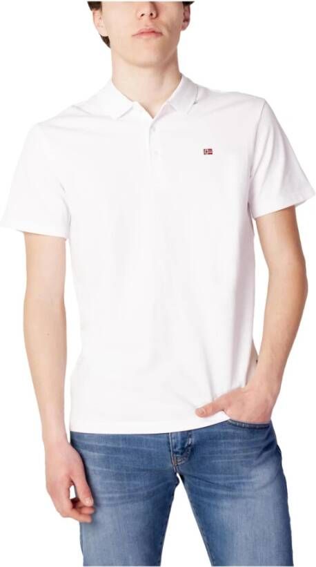 Napapijri Ealis Micro Flag Polo Shirt White- Heren White