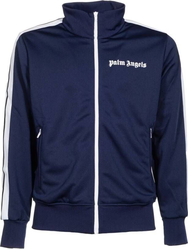Palm Angels Zip-Through Sweatshirt Upgrade voor Moderne Mannen Blauw Heren