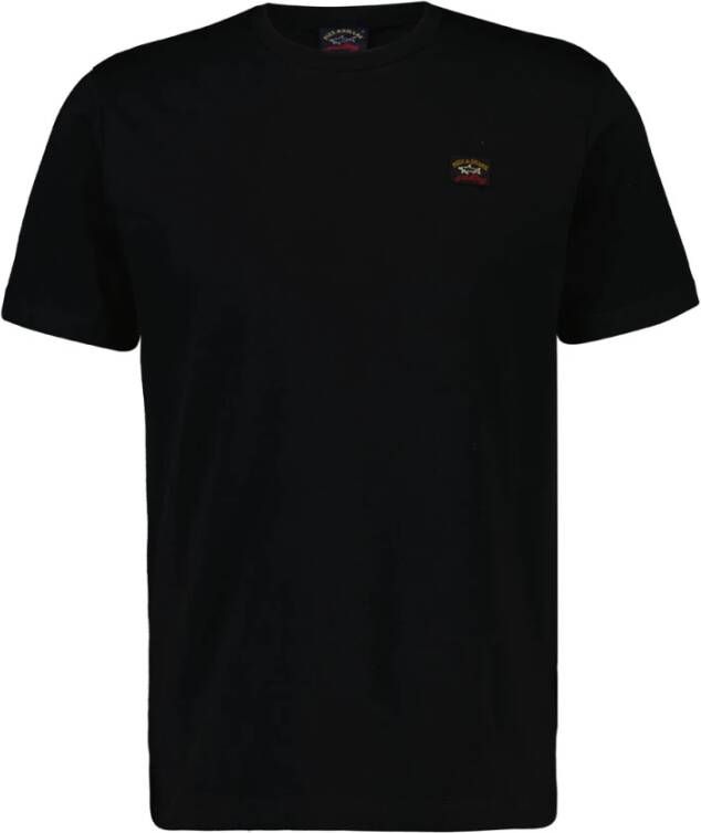 PAUL & SHARK Biologisch Katoenen Patch T-shirt Zwart Heren
