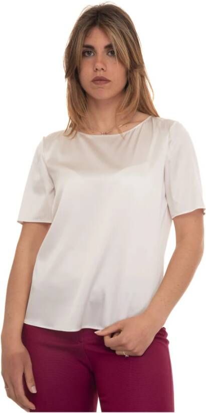 Pennyblack Wijde Stijl Zijden T-shirt White Dames