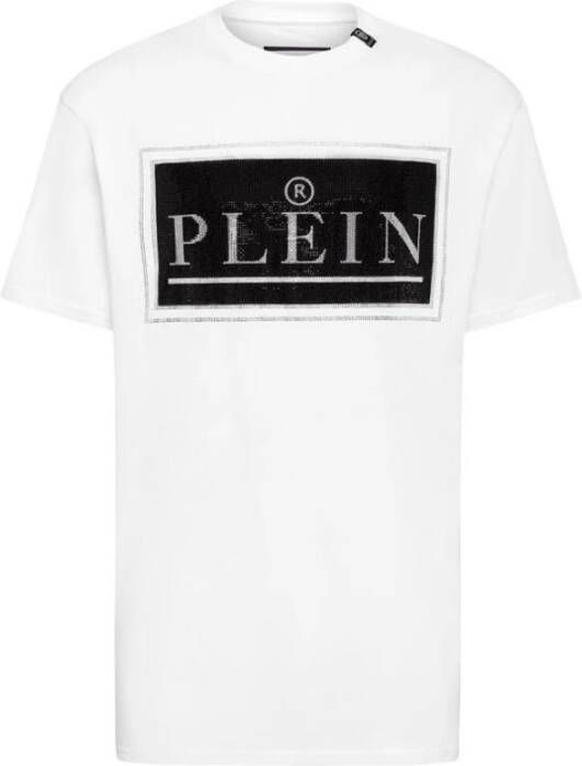 Philipp Plein Luxe Logo Strass T-Shirt Wit Heren
