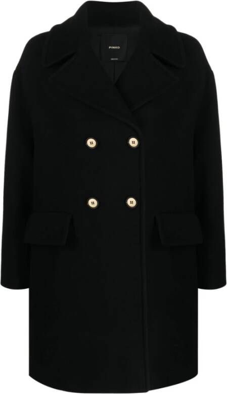 Pinko Double-Breasted Coats Zwart Dames