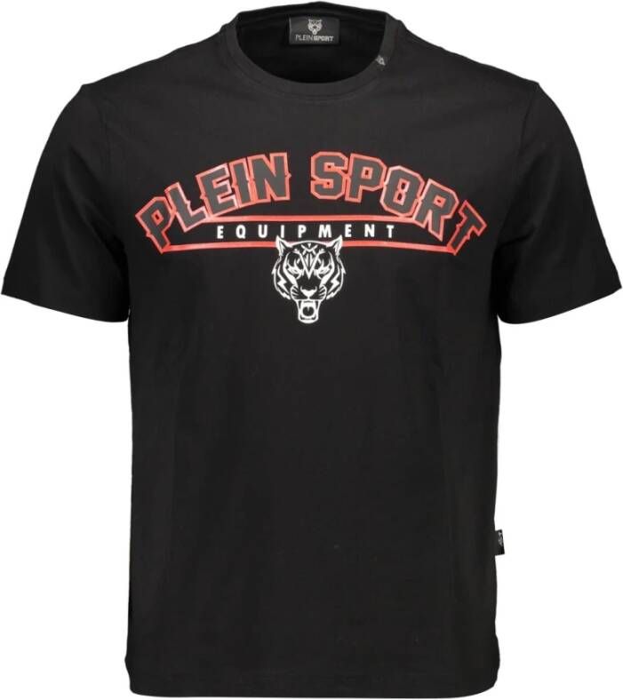 Plein Sport Zwart Katoenen T-Shirt met Print Zwart Heren