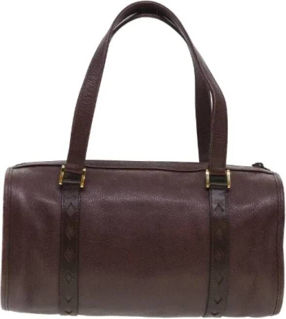 Saint Laurent Vintage Pre-owned Leather handbags Bruin Dames