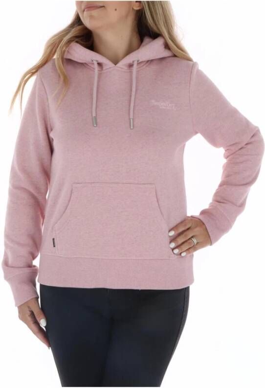 Superdry Roze Bedrukte Sweatshirt met Capuchon Pink Dames