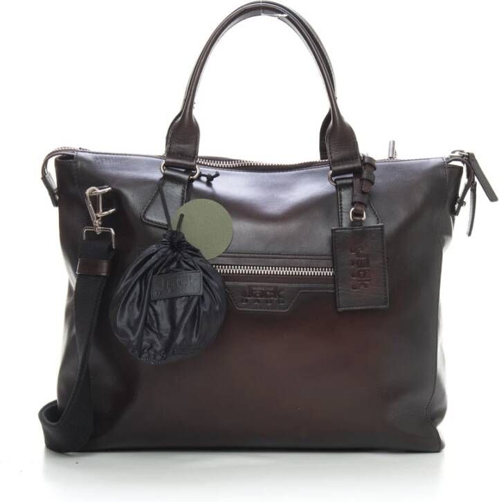The Jack Leathers Executive leather satchel Bruin Heren