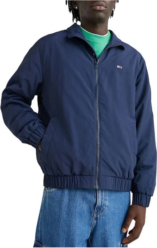 Tommy Hilfiger Gerecyclede nylon jas met hoge kraag en elastische manchetten Blue Heren