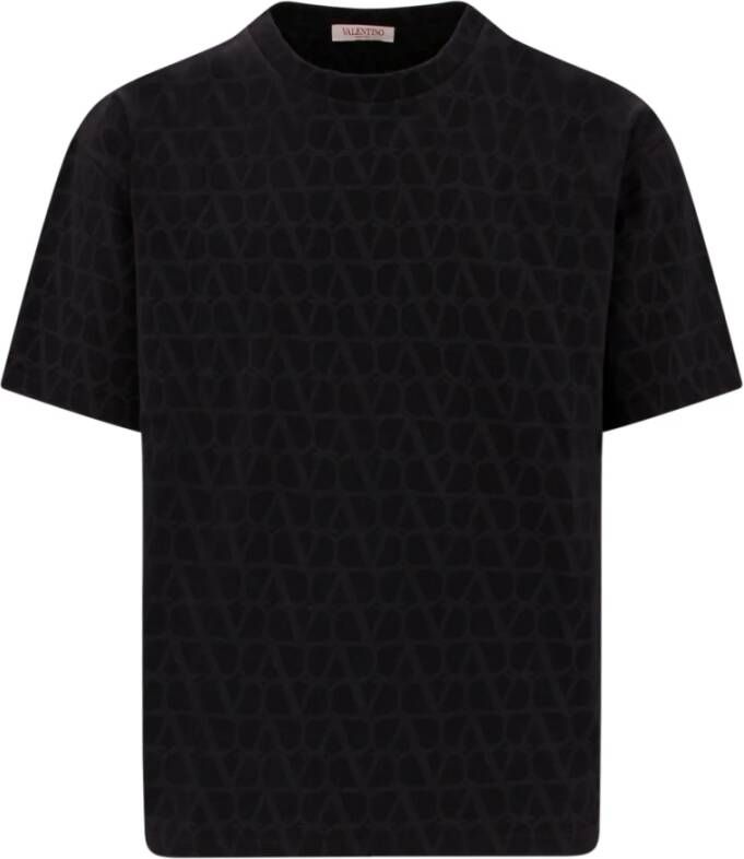 Valentino Garavani Zwarte Toile Iconographe T-shirts en Polos Black Heren