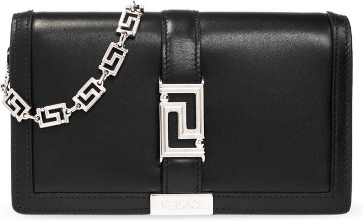 Versace Greca Goddess Mini portemonnee met ketting Zwart Dames