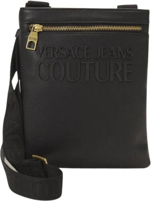 Versace Jeans Couture Bag Range Tactile Logo Black Gold Zwart Unisex