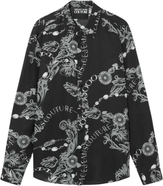 Versace Jeans Couture Zwarte Stijlvolle Overhemd voor Moderne Mannen Black Heren