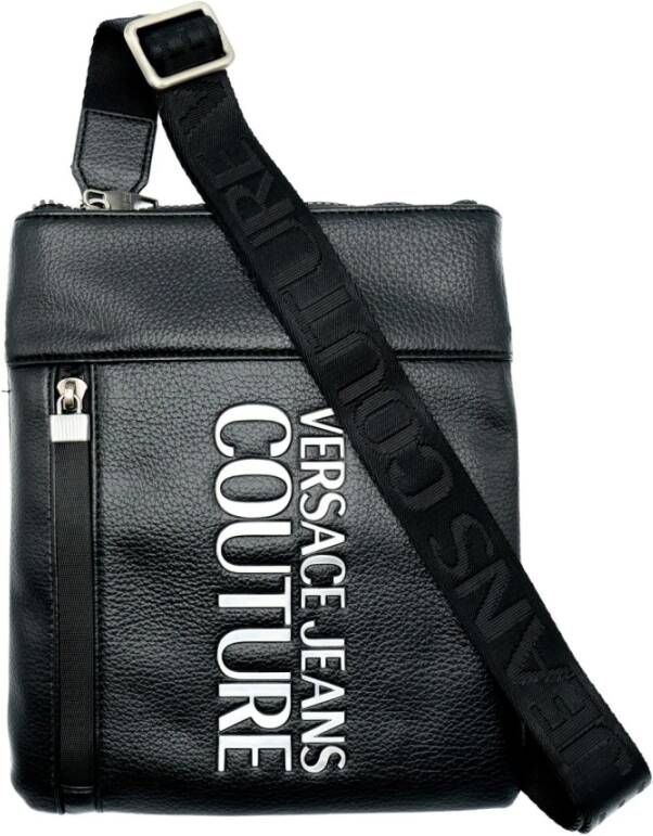 Versace Jeans Couture Zwarte Zilveren Messenger Tas Upgrade Jouw Stijl Black Dames