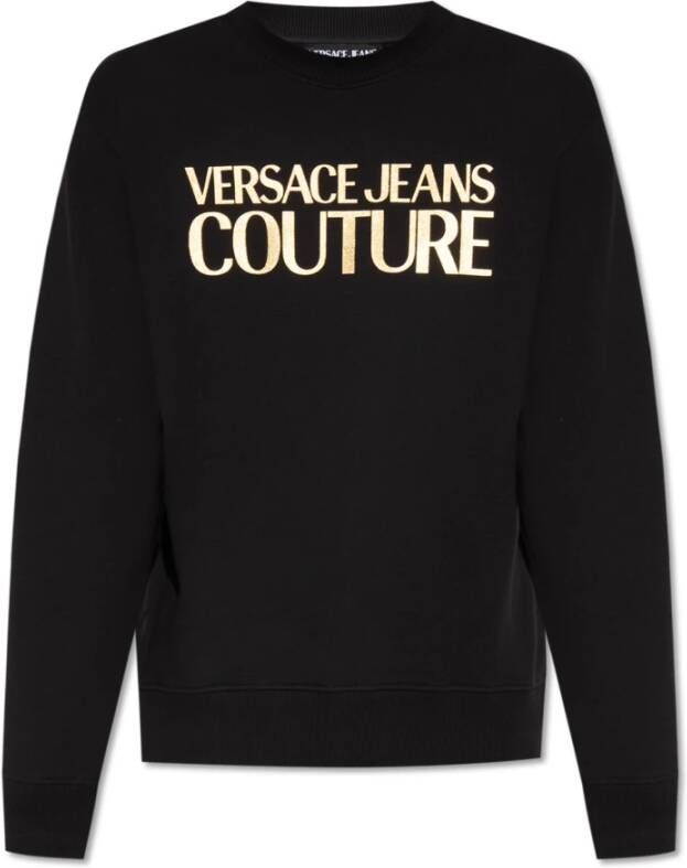Versace Jeans Couture Sweatshirt met logo Zwart Heren