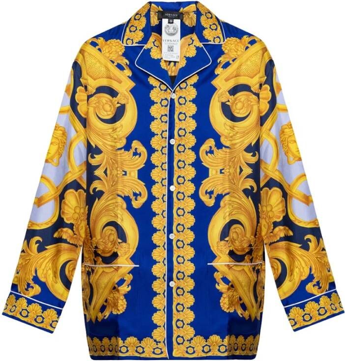 Versace Zijden pyjama top Blue Heren