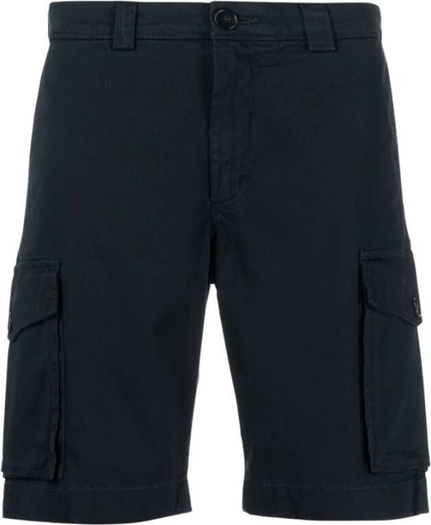 Woolrich Blauwe Shorts met Knoop- en Ritssluiting Blue Heren