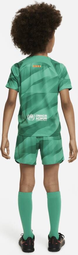 Nike FC Barcelona 2023 24 Goalkeeper Dri-FIT driedelig tenue voor kleuters Groen