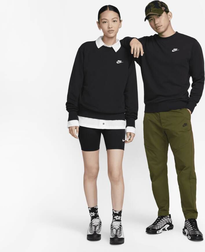 Nike Sportswear Club Herenshirt van sweatstof met ronde hals Zwart