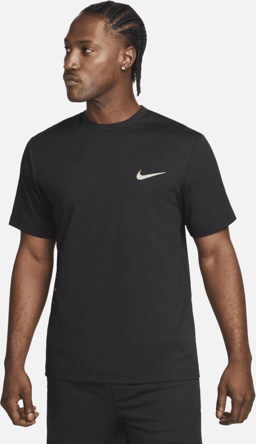 Nike Dri-FIT UV Hyverse Fitnesstop met korte mouwen voor heren Zwart