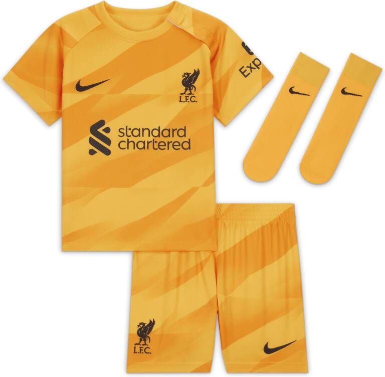 Nike Liverpool FC 2023 24 Goalkeeper Dri-FIT driedelig tenue voor baby's peuters Geel
