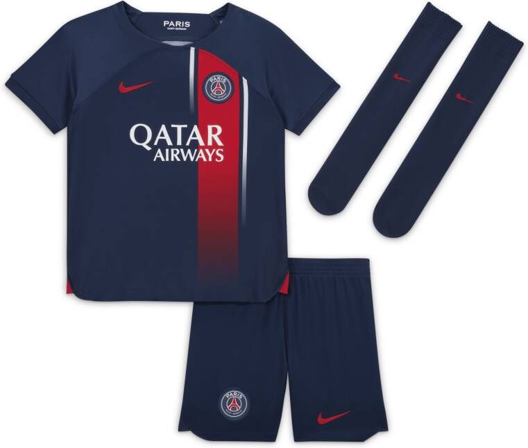 Nike Paris Saint-Germain 2023 24 Thuis Dri-FIT driedelig tenue voor kleuters Blauw