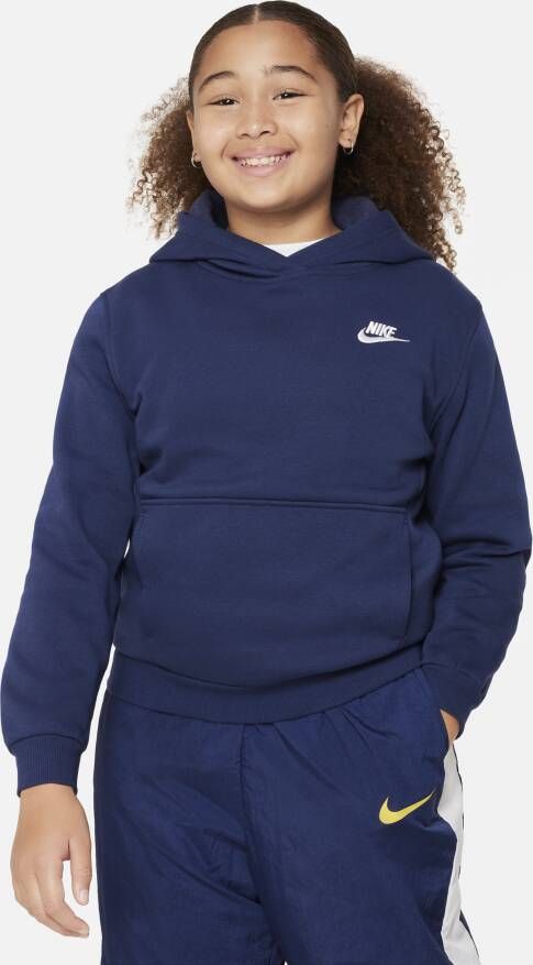 Nike Sportswear Club Fleece hoodie voor kids (ruimere maten) Blauw