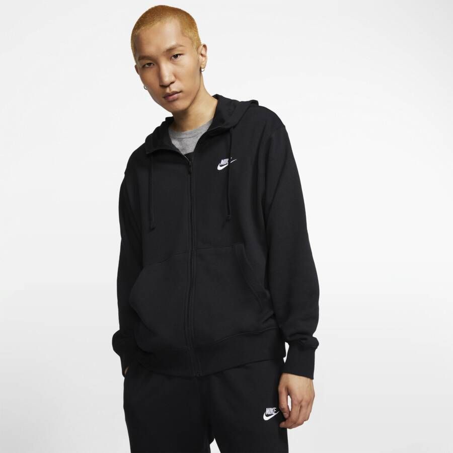 Nike Sportswear Club hoodie met rits voor heren Zwart