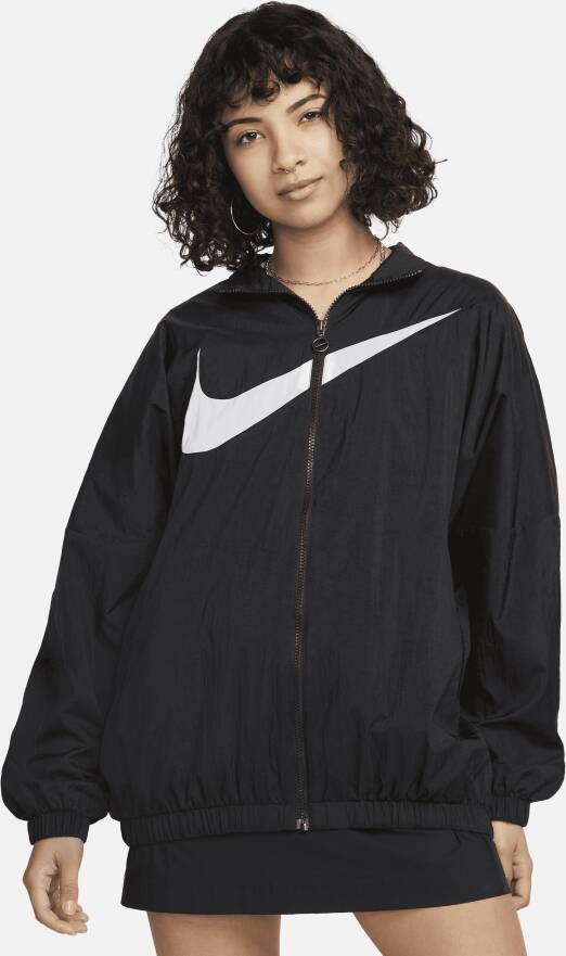 Nike Oversized luchtige jas met mesh voering Black Dames