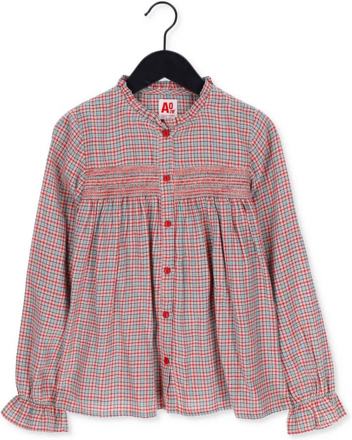 AO76 Meisjes Blouses Inuit Red Check Shirt Rood