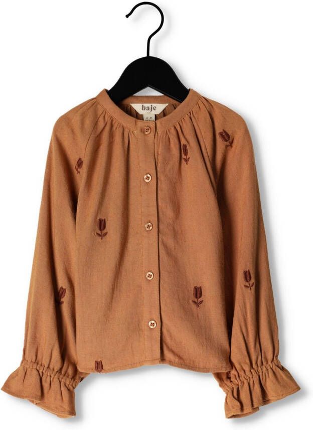 BAJE STUDIO Baby Tops & T-shirts Woven All-over Embro Blouse Camel