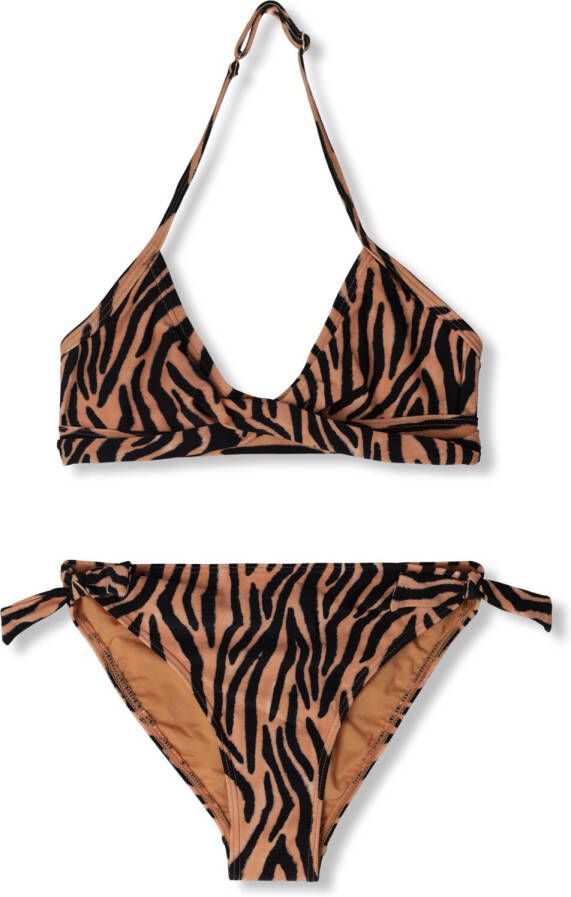 Beachlife triangel bikini bruin zwart Meisjes Polyamide Zebraprint 134 140