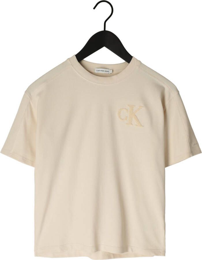 CALVIN KLEIN Meisjes Tops & T-shirts Interlock Pique Ss T-shirt Beige