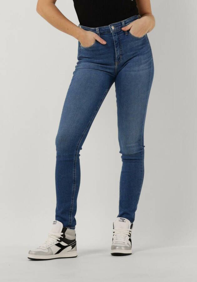 Calvin Klein Skinny fit jeans High rise skinny met lederen label aan de achterkant van de tailleband