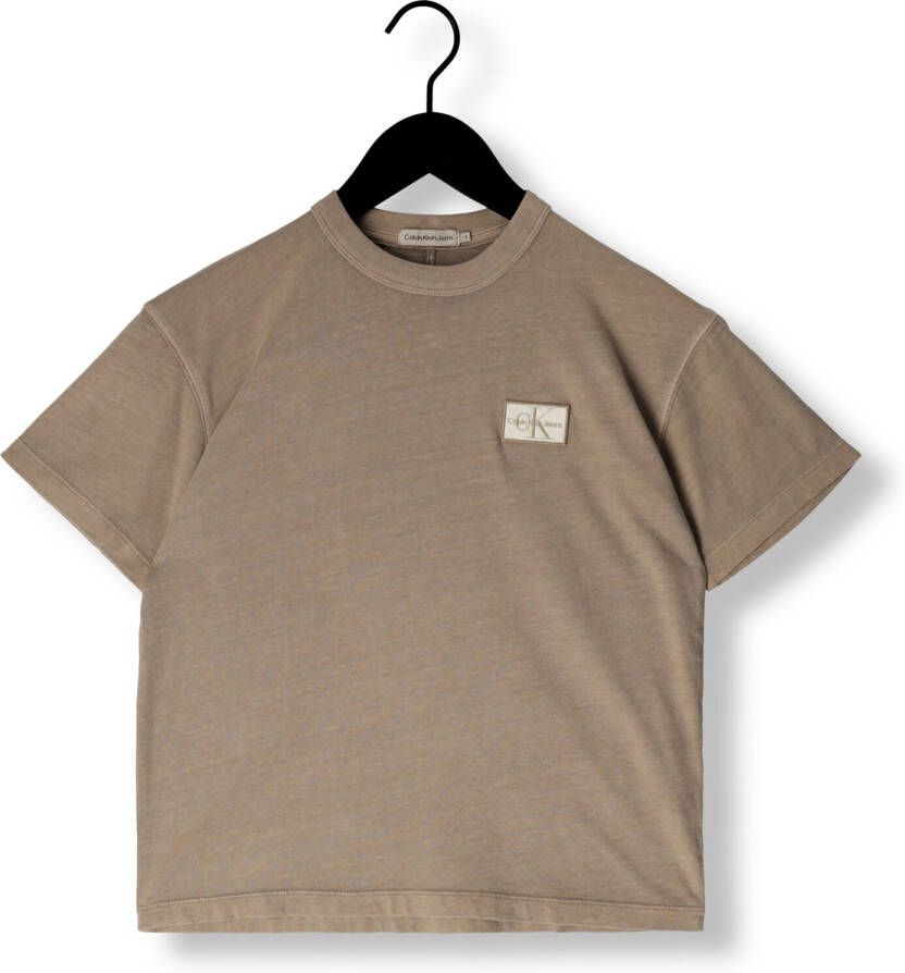CALVIN KLEIN Jongens Polo's & T-shirts Badge Mineral Dye Ss T-shirt Bruin