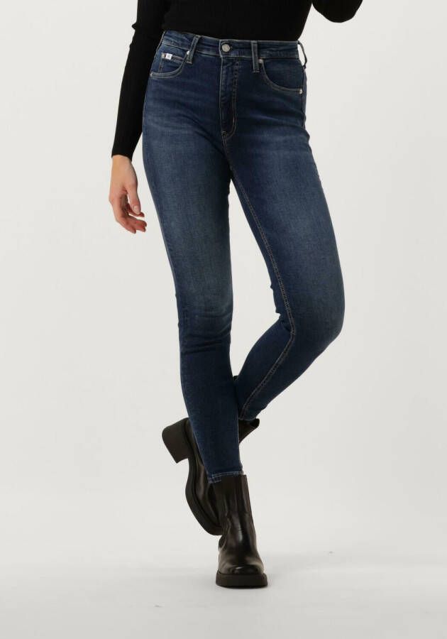 CALVIN KLEIN Dames Jeans High Rise Super Skinny Ankle Donkerblauw