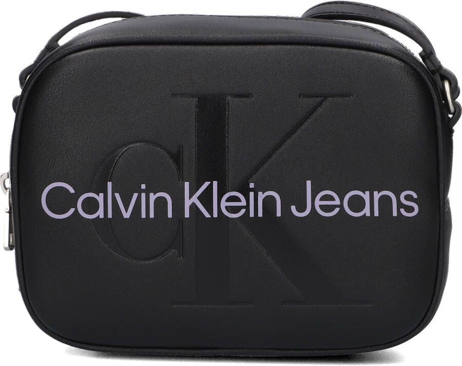 Calvin Klein Jeans Zwarte Mono Cross Body Camera Tas Black Dames