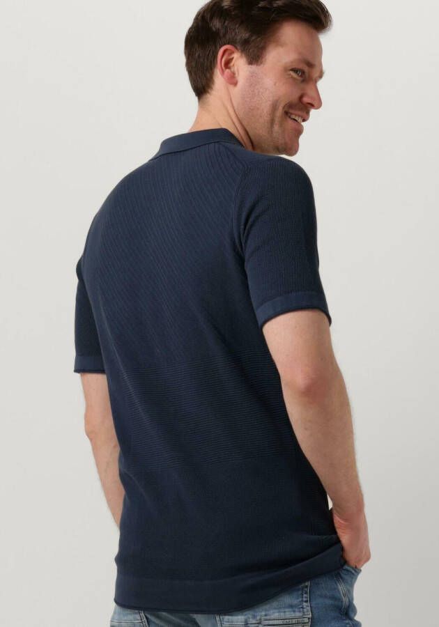 CAST IRON Heren Polo's & T-shirts Short Sleeve Polo Cotton Modal Donkerblauw