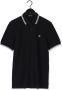 Fred Perry Slim Fit Twin Tipped Polo in Navy Snow White Mar Grass Blue Heren - Thumbnail 5