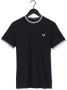 Fred Perry Heren T-shirt met dubbele streep decoratie Black Heren - Thumbnail 5