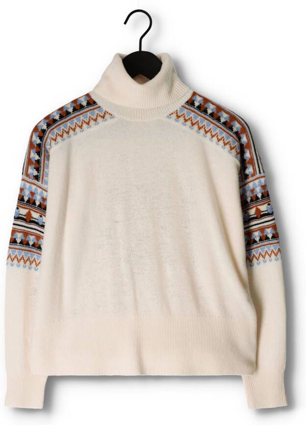 SCOTCH & SODA Dames Truien & Vesten Fair Isle Roll Neck Wool-blend Pullover Gebroken Wit