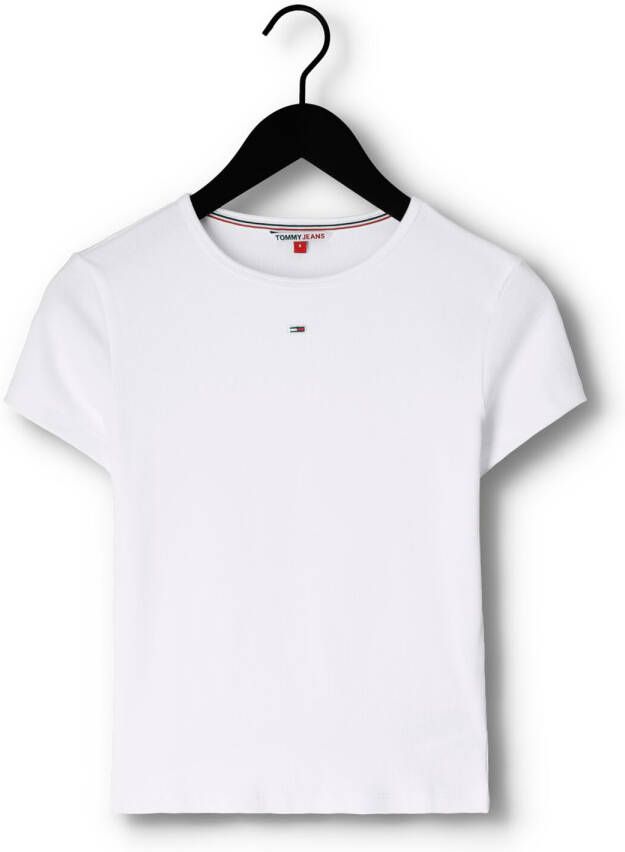 Tommy Jeans Witte T-shirt Tjw Bby Essential Rib Ss