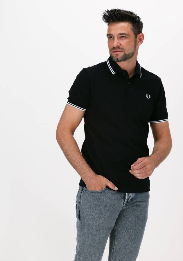 Fred Perry Slim Fit Twin Tipped Polo in Navy Snow White Mar Grass Blue Heren