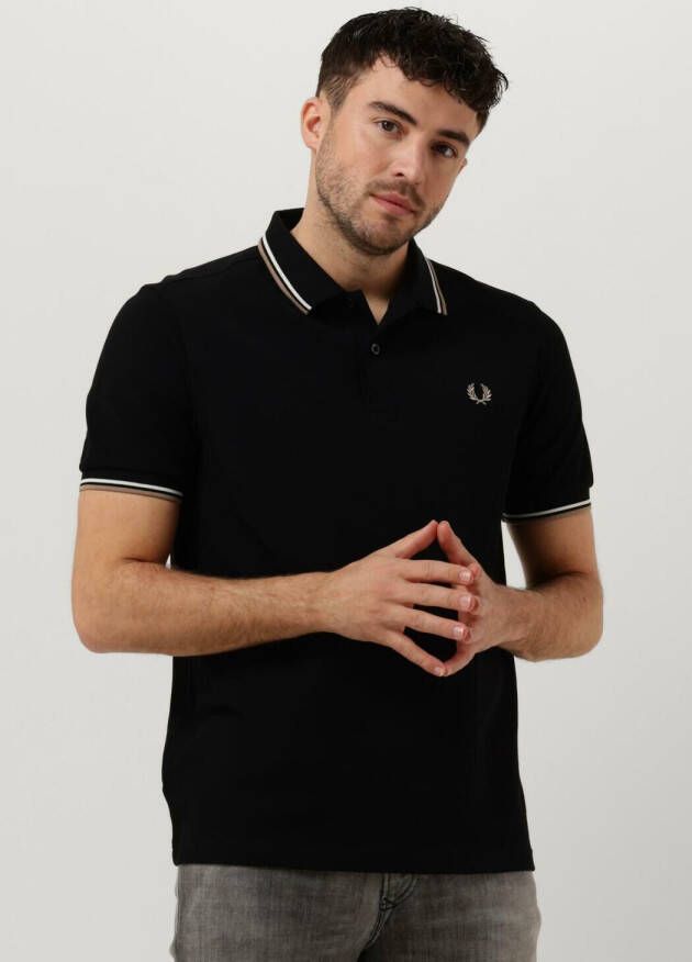 Fred Perry Zwarte Twin Tipped Polo T-shirts en Polos Black Heren