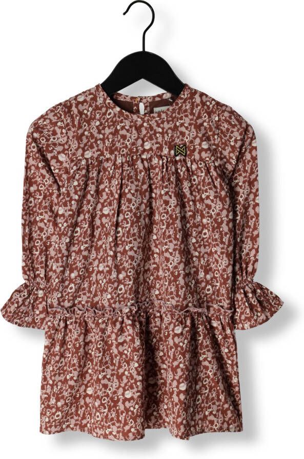 Koko Noko gebloemde jurk brique ecru Rood Meisjes Polyester Ronde hals 104
