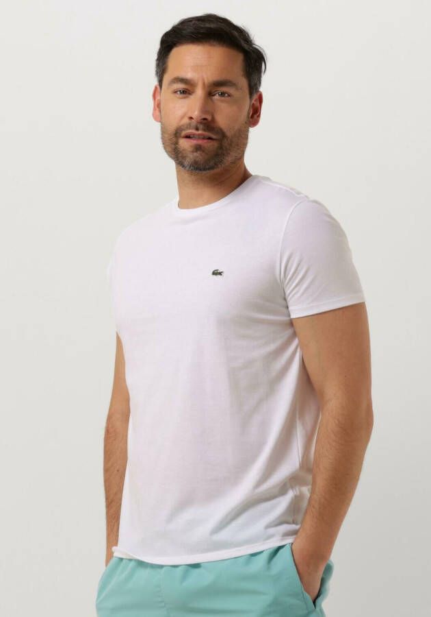 Lacoste Witte T-shirts en Polos met geborduurd logo White Heren