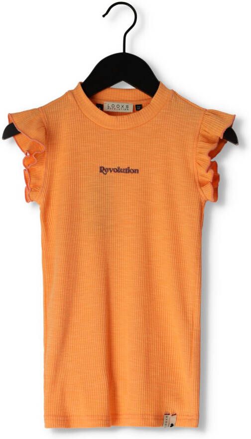 LOOXS Meisjes Tops & T-shirts Slub Rib T-shirt Oranje