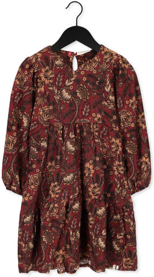 LOOXS little jurk met paisleyprint rood bruin zwart